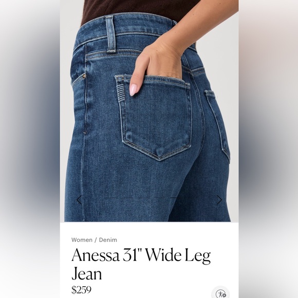 PAIGE Anessa Flare Wide Leg Jeans in Blue Size25 - Picture 2 of 9
